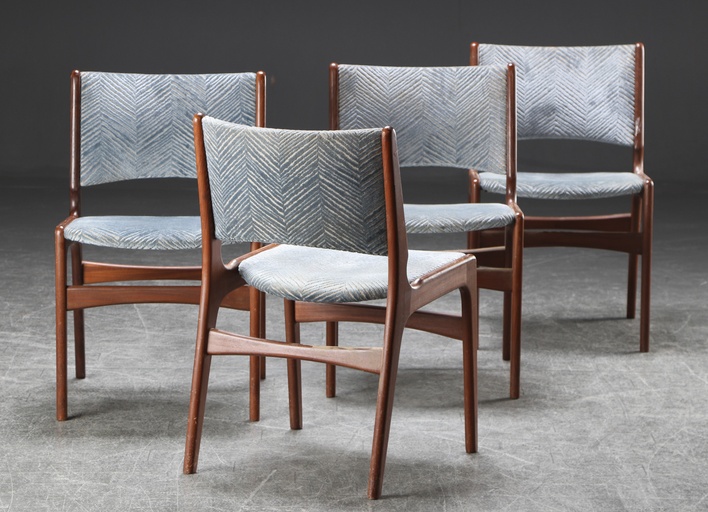Set of 4 Danish Mahogany Dining Chairs