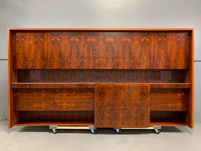 Extra Large Mid-Century Danish Modern Rosewood Wall Unit by Musterring International