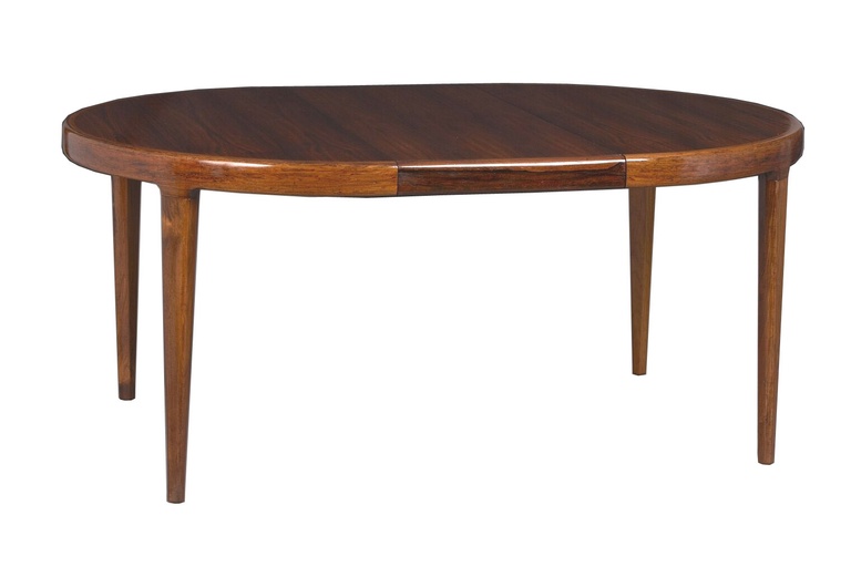 Danish Rosewood Extension Dining Table with Two Leaves