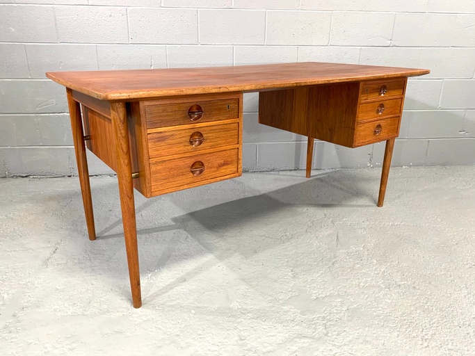 Danish Modern Teak Desk Attributed to Kai Kristensen