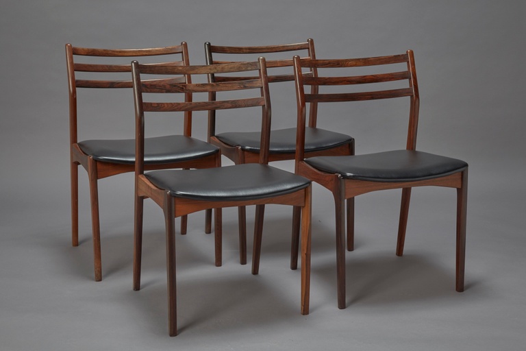 Set of Four Dining Chairs in Rosewood Attributed to Niels Otto Møller in style of Model 78