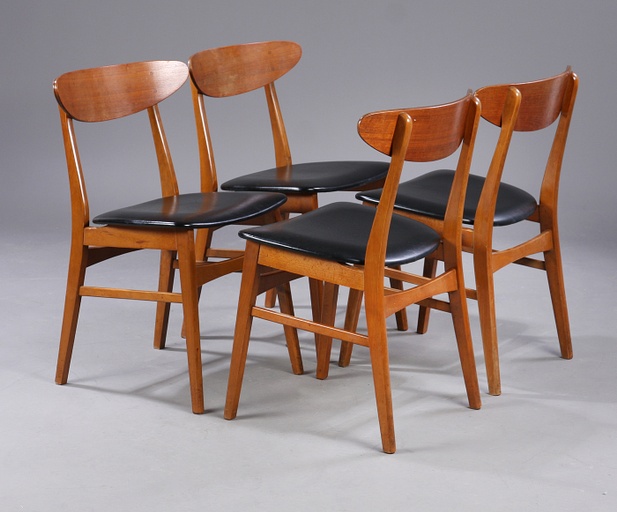 Set of 4 Teak and Beech Chairs by Farstrup