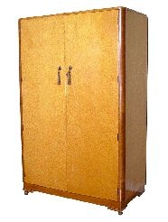  Art Deco Birds Eye Maple Armoire