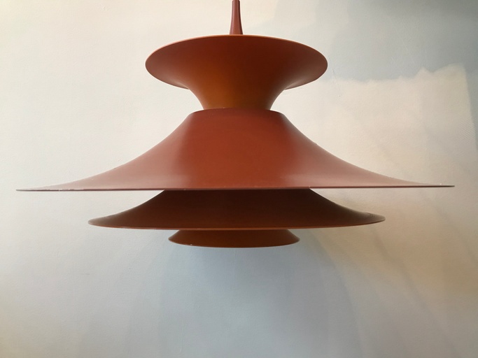 Pair of Radius Pendant Lamps in Rust by Eric Balslev for Fog & Morup