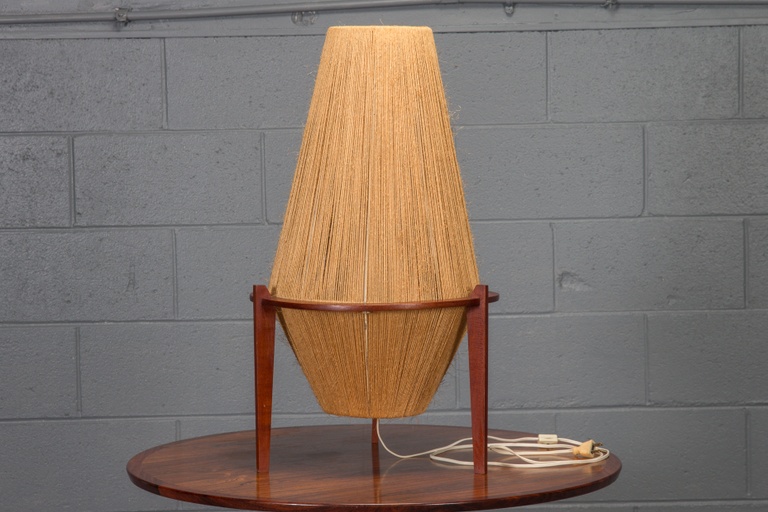 Teak & Jute Lamp by Ib Fabiensen for Fog & Morup 