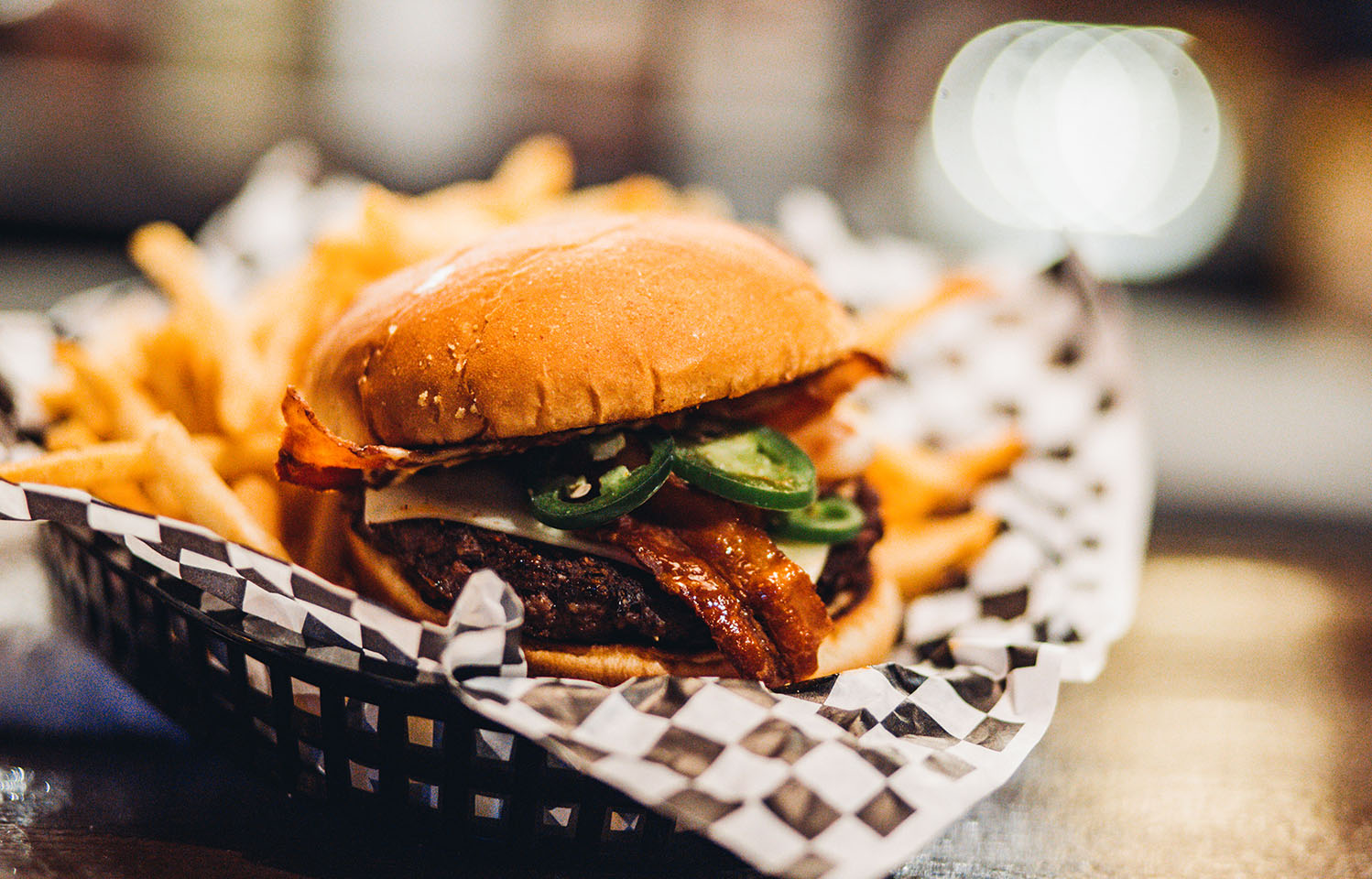 Come in and grab a burger from Harpo's in Columbia, MO.