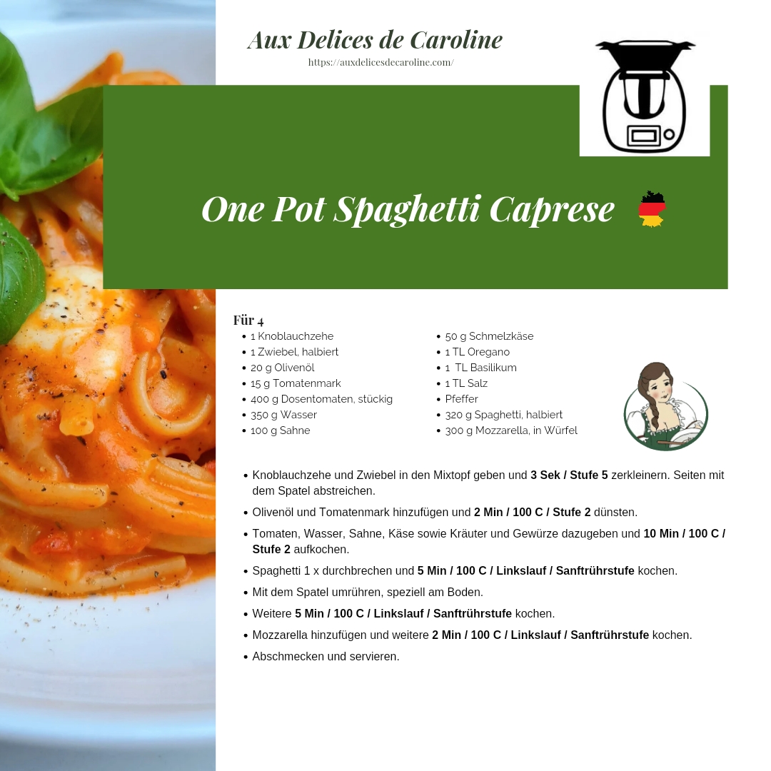 One Pot Spaghetti Caprese (traditionnel & Thermomix)