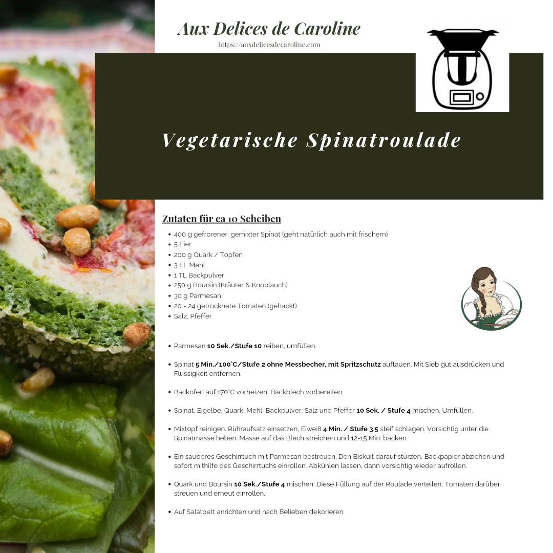 Vegetarische Spinatroulade (traditionel & Thermomix)