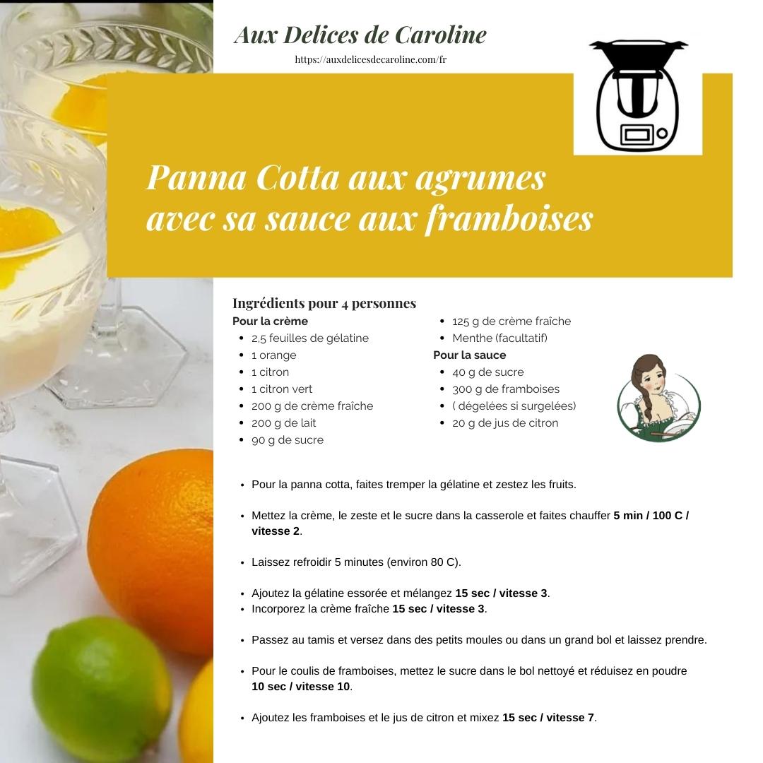 Panna Cotta aux agrumes (traditionelle & Thermomix)