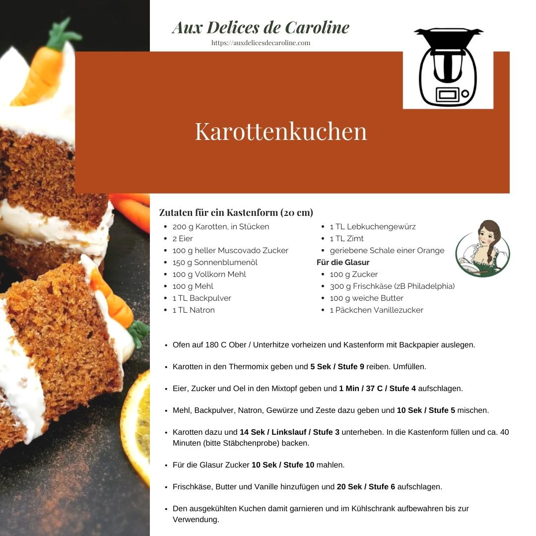 Karottenkuchen (traditionnel & Thermomix)