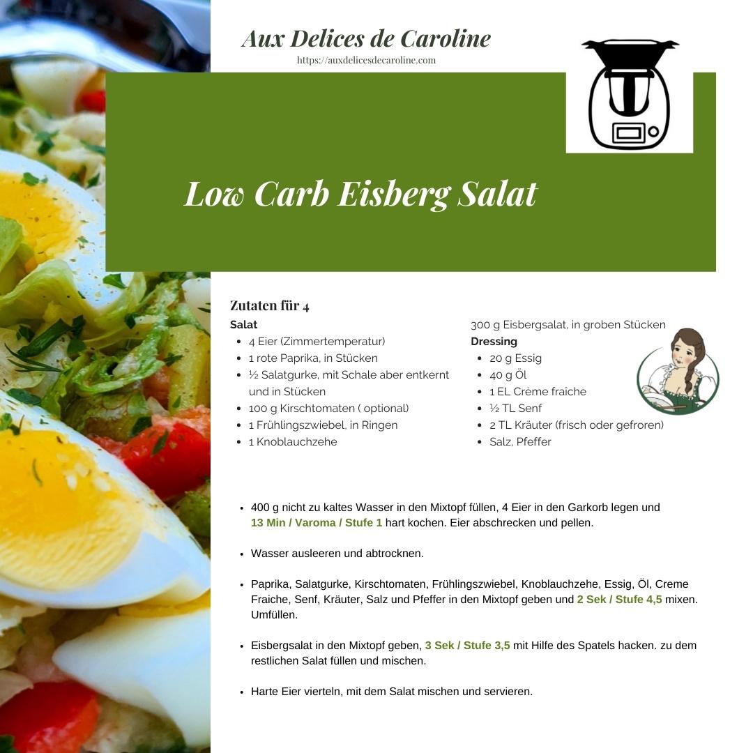 Low Carb Eisberg Salat (traditionell & Thermomix)