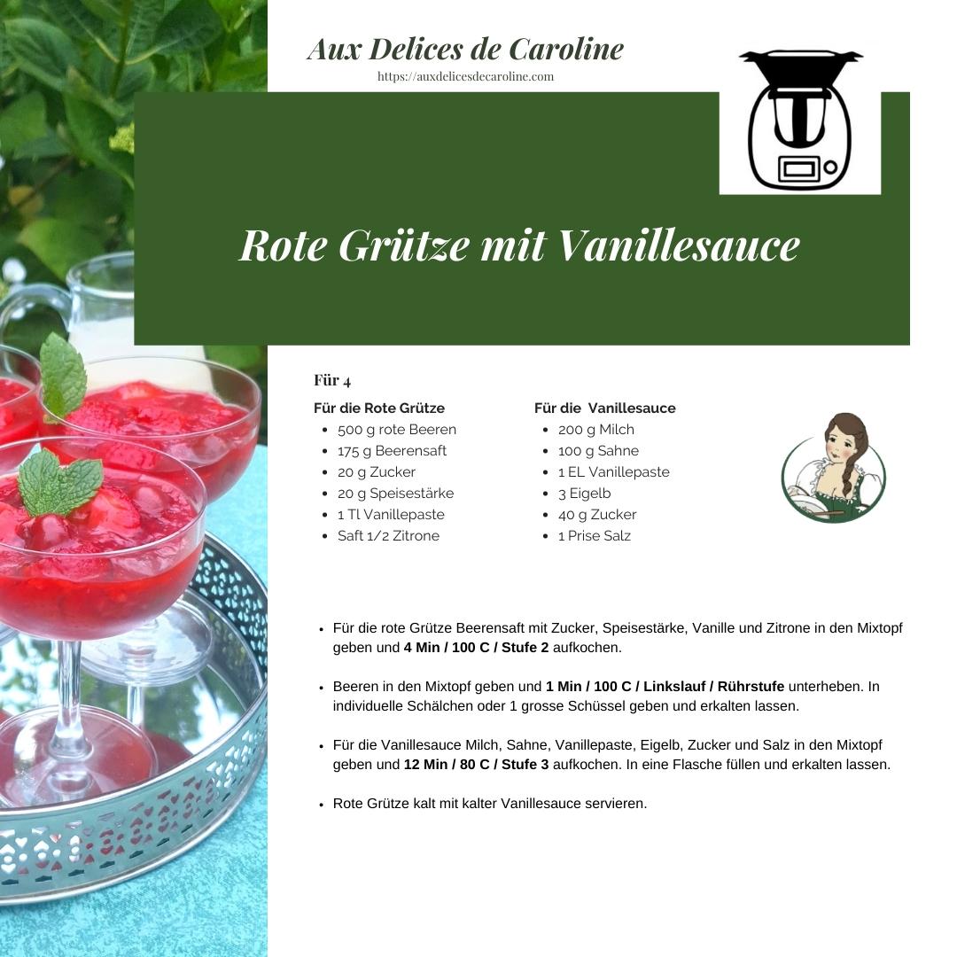 Rote Grütze mit Vanillesauce (traditionell & Thermomix)