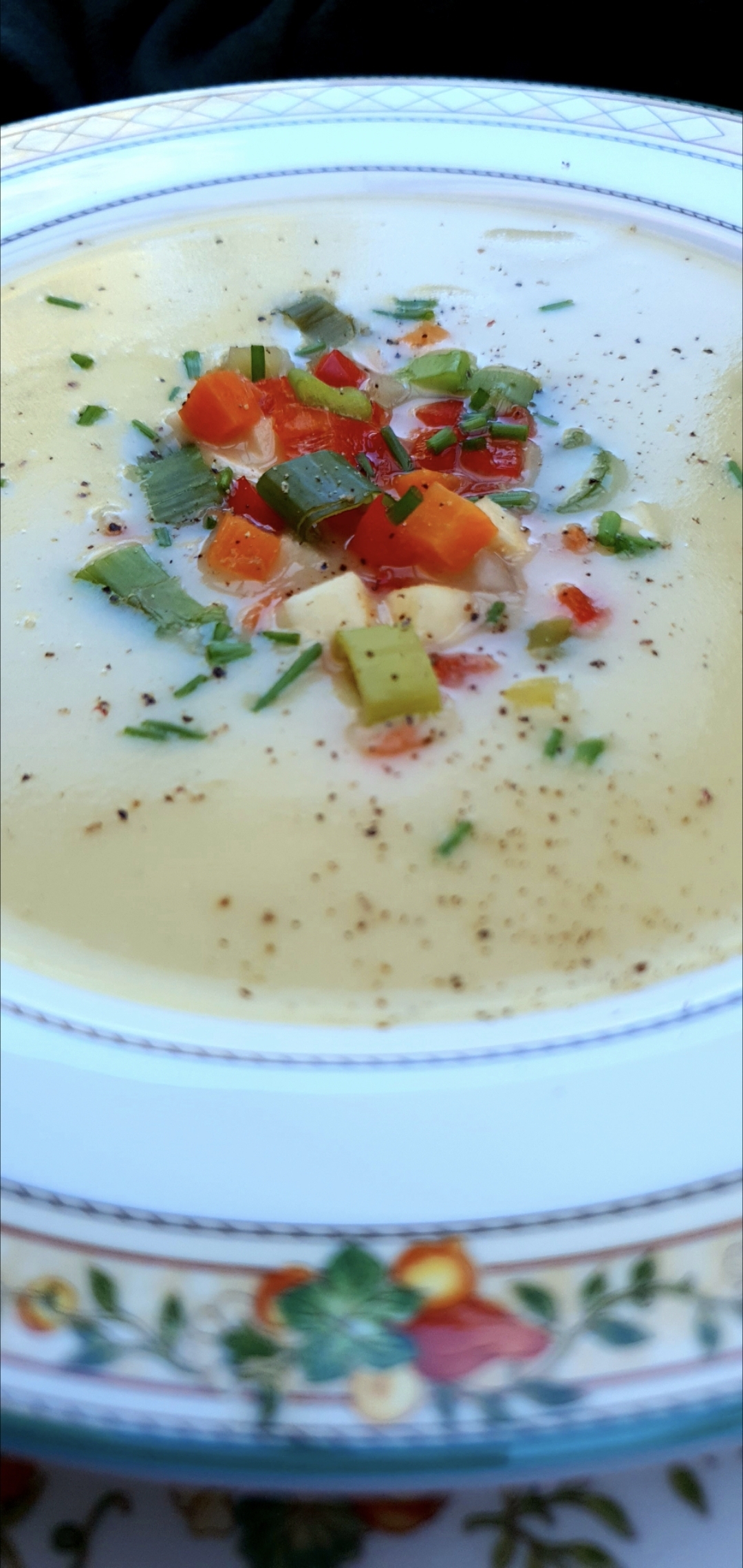 Kartoffelcremesuppe mit herbstlicher Einlage (traditionel & Thermomix)