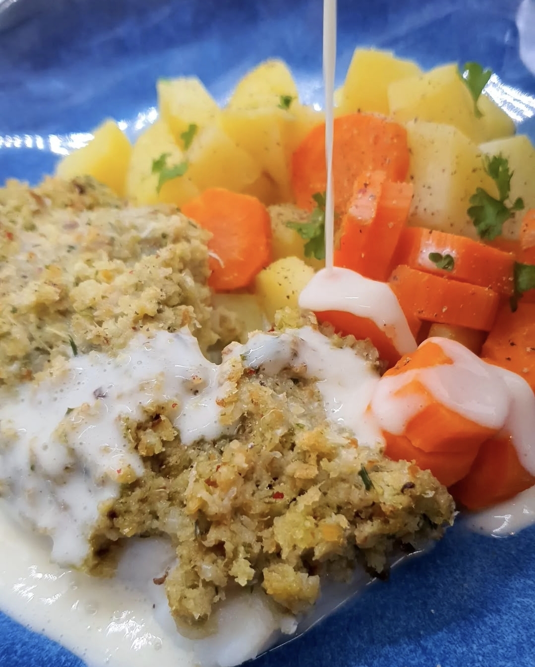 Cabillaud en croute aux herbes (traditionelle & Thermomix)