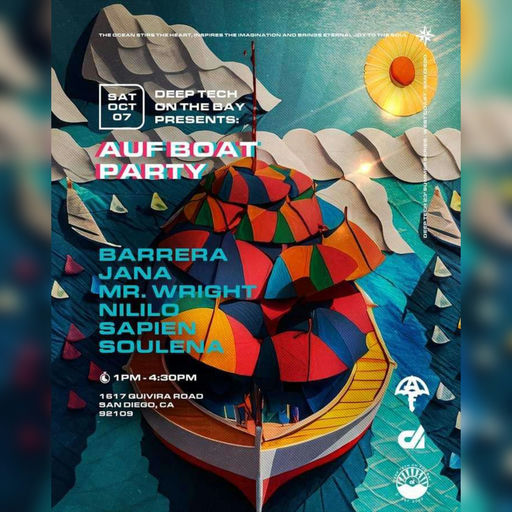 Flyer for AUF // Deep Tech Boat Party