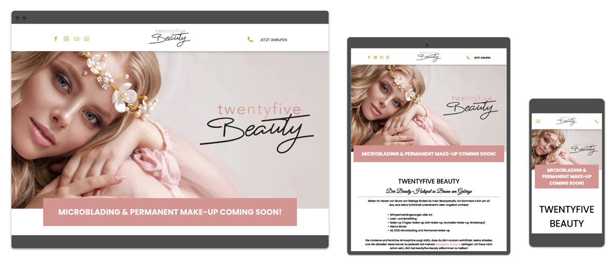 Website Referenz Twentyfive Beauty