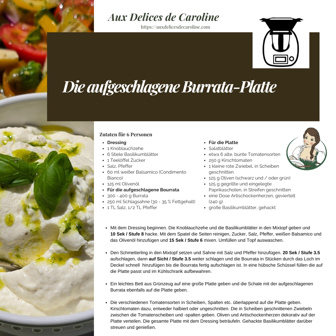 Die aufgeschlagene Burrata-Platte (traditionell & Thermomix)