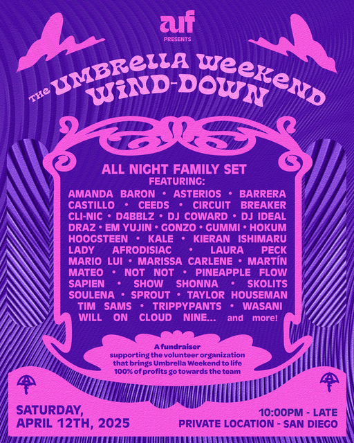 Flyer for Umbrella Weekend Wind-Down Fundraiser 2025