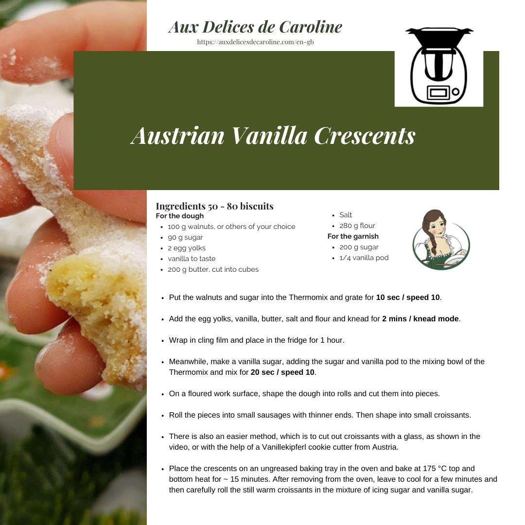 Vanillekipferl - Austrian vanilla crescent cookies (traditional & Thermomix)
