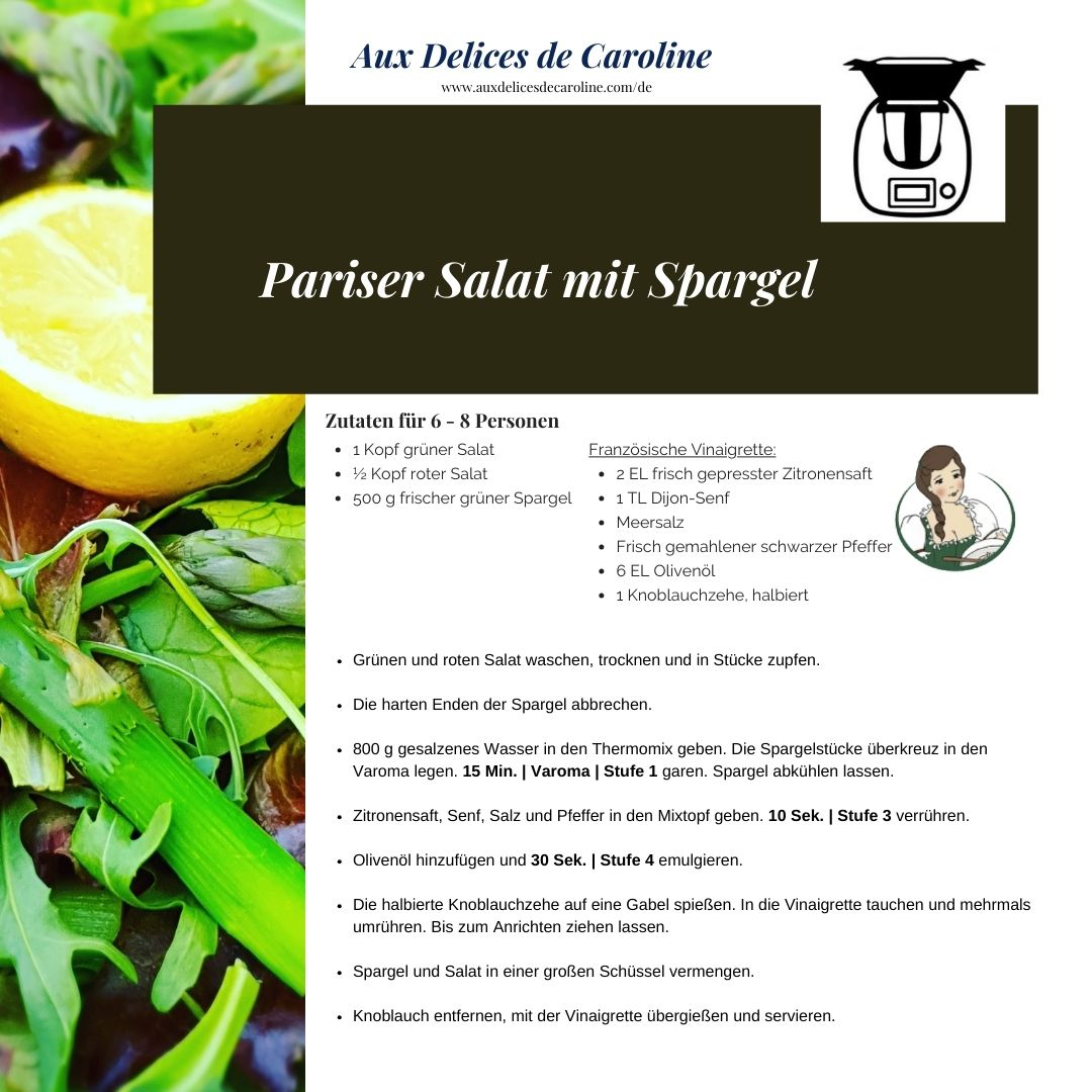 Pariser Salat mit Spargel (traditionelle Methode & Thermomix)