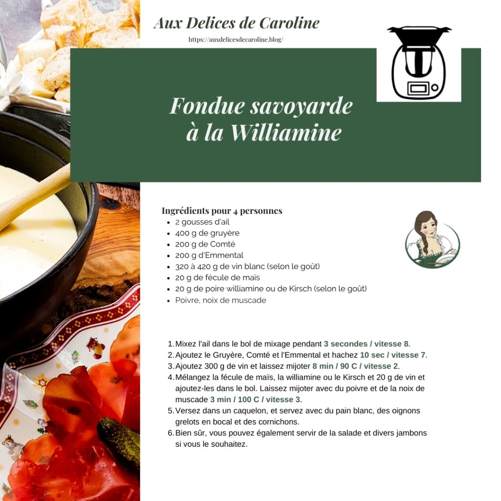 Fondue savoyarde à la Williamine (Traditionelle & Thermomix)