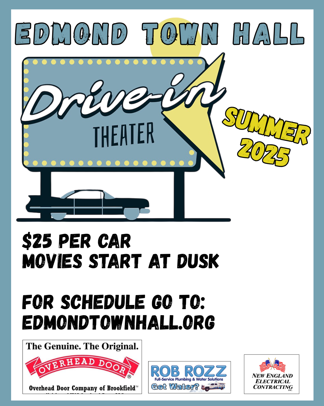 Edmond Town Hall Drive In Theater Summer 2025