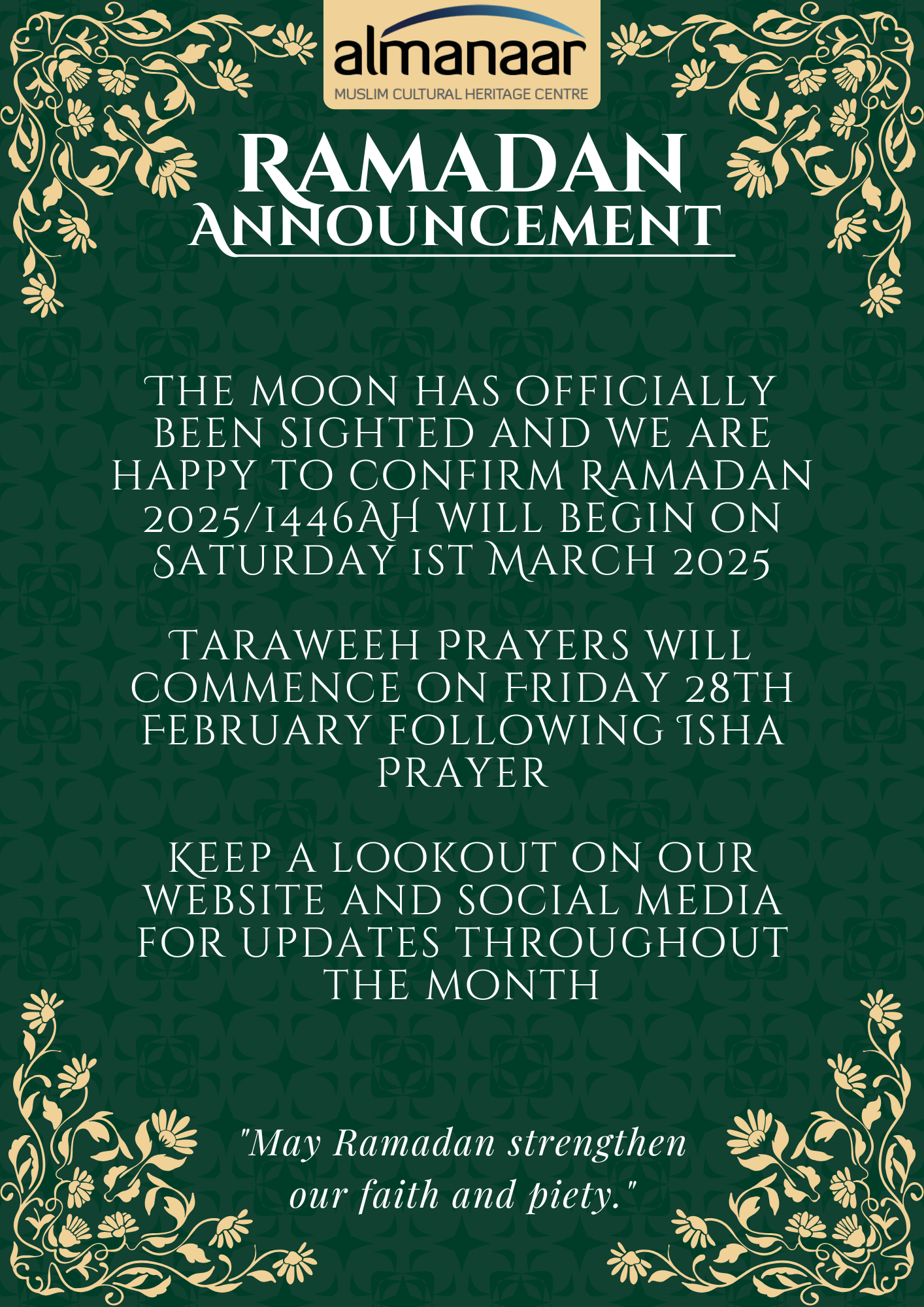 Ramadan 2025 Announcement