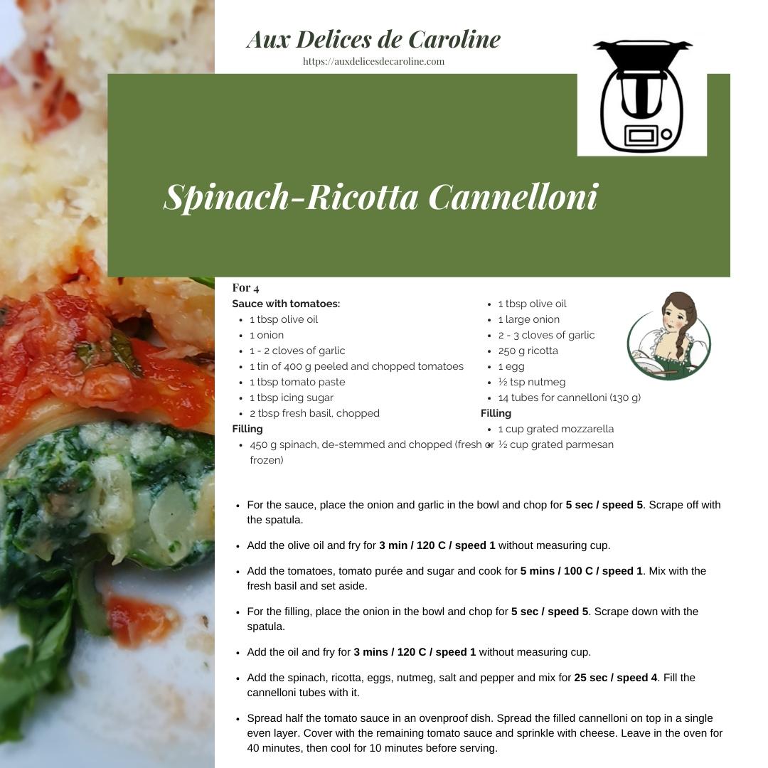 Spinach-Ricotta Cannelloni (traditional & Thermomix)
