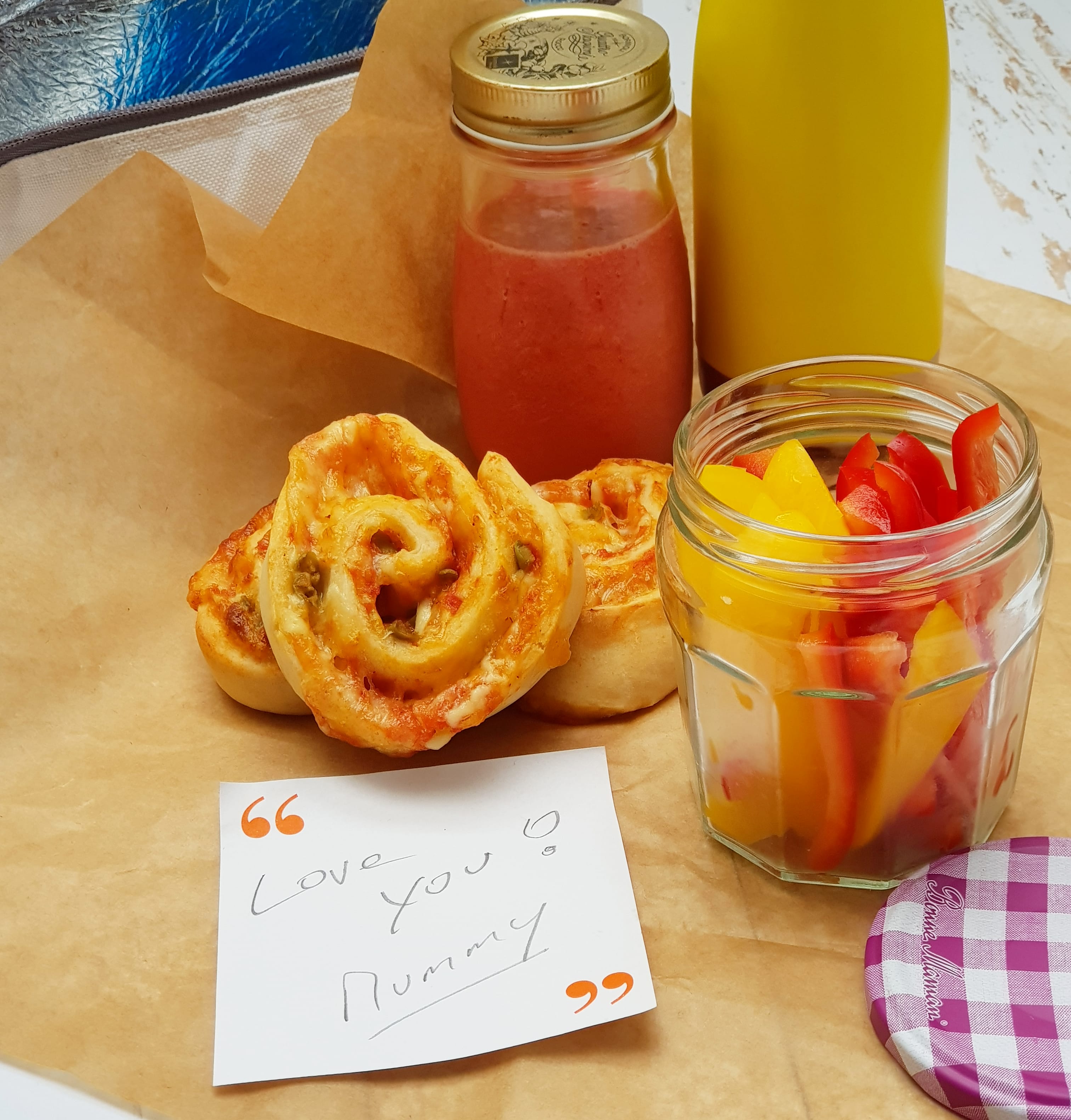 Pizza Schnecken für Lunchbox und Picknick