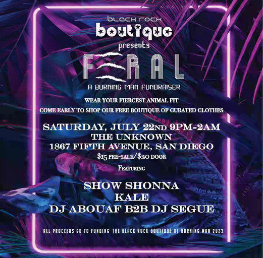 Black Rock Boutique // FERAL flyer