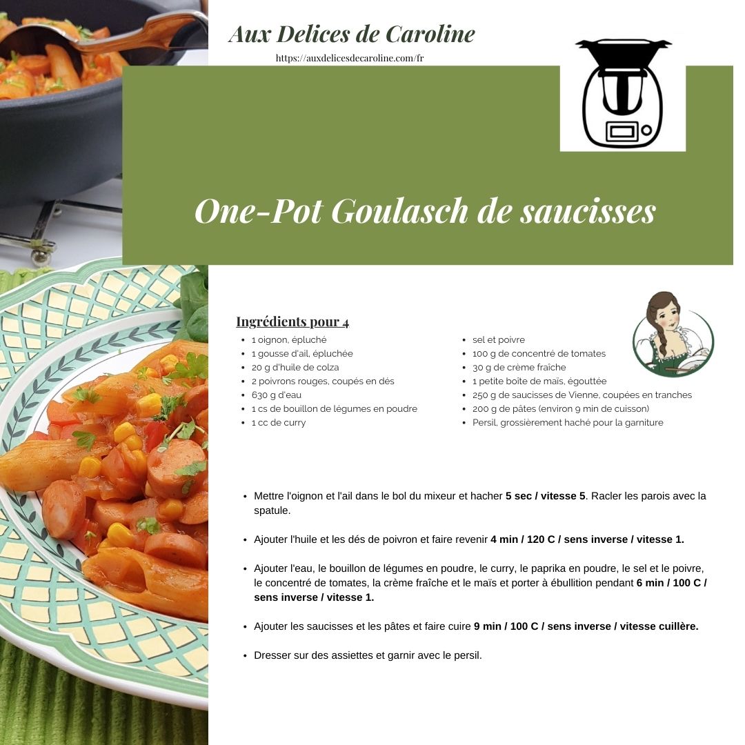One-Pot Goulash de saucisses (traditionnelle & Thermomix)
