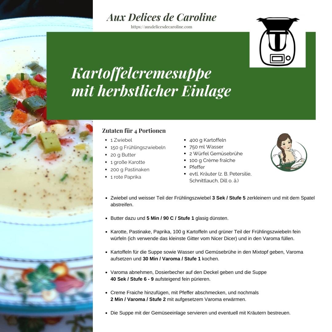 Kartoffelcremesuppe mit herbstlicher Einlage (traditionel & Thermomix)