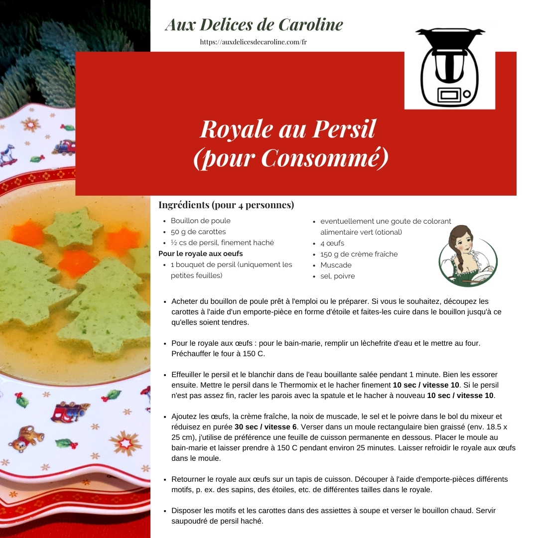 Royale au persil pour consommé (traditionnelle & Thermomix)