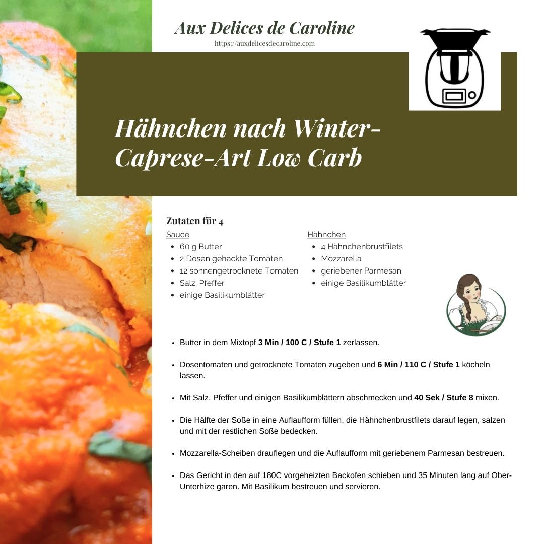 Hähnchen nach Winter-Caprese-Art Low Carb (traditionell & Thermomix)