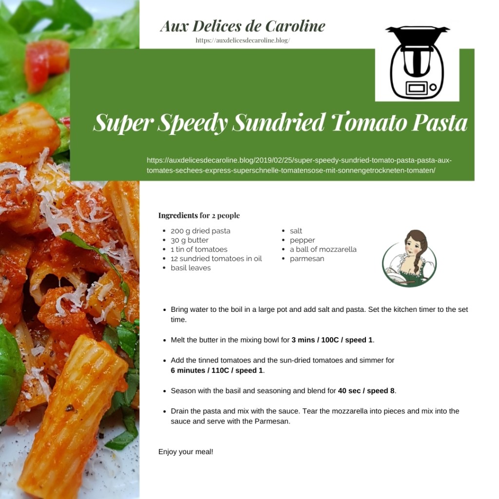 Super Speedy Sundried Tomato Pasta (traditional & Thermomix)