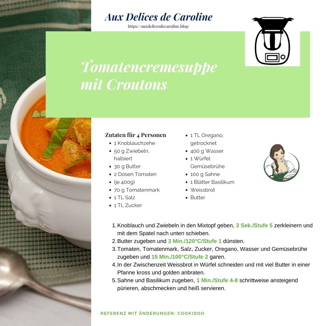Tomatencremesuppe  mit Croutons (traditionel & Thermomix)