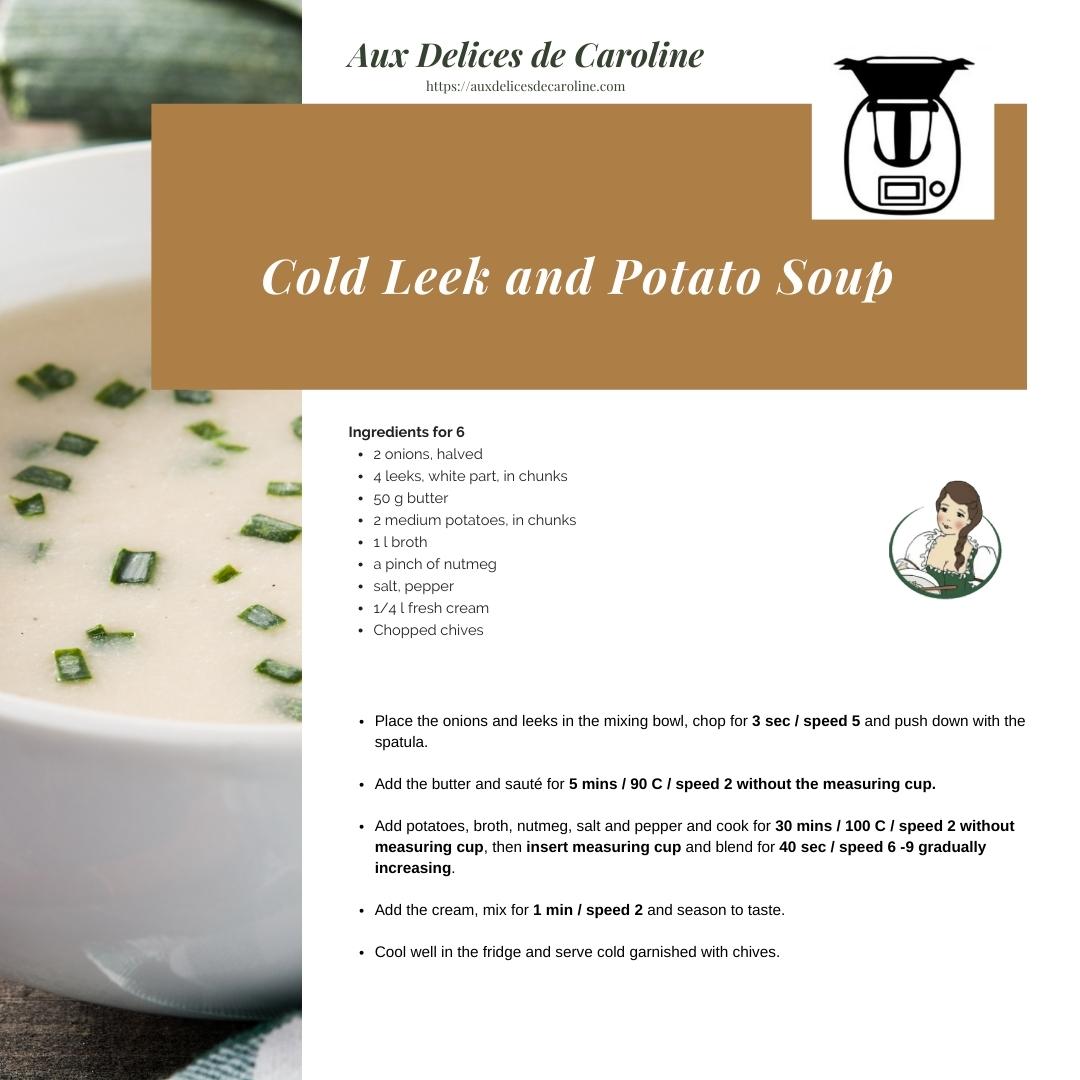 Vichyssoise soup - french cold potato-leek soup (traditional & Thermomix)