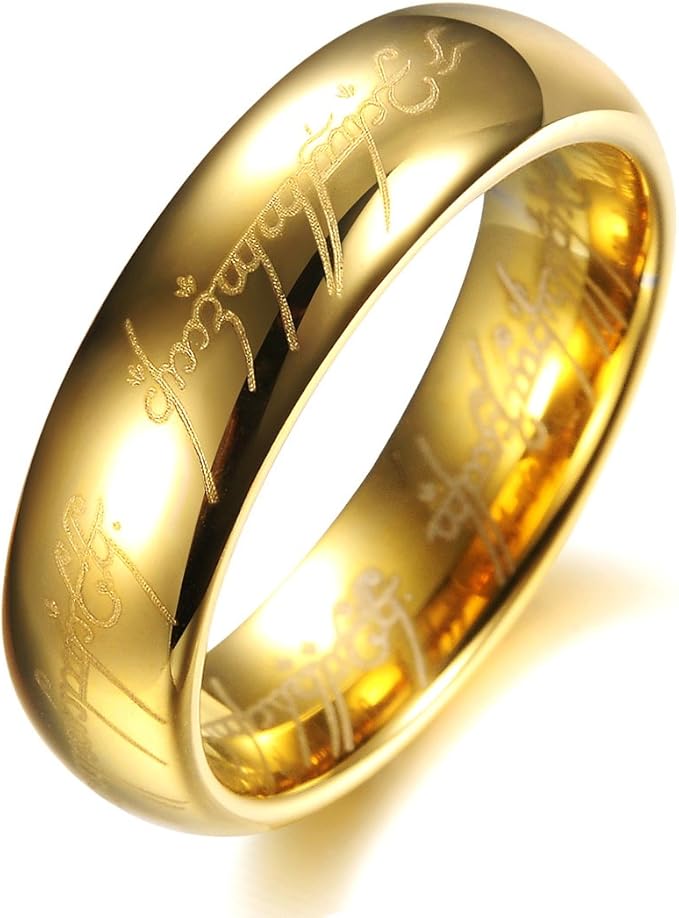 Anillo único chapado en oro de El Señor de los Anillos