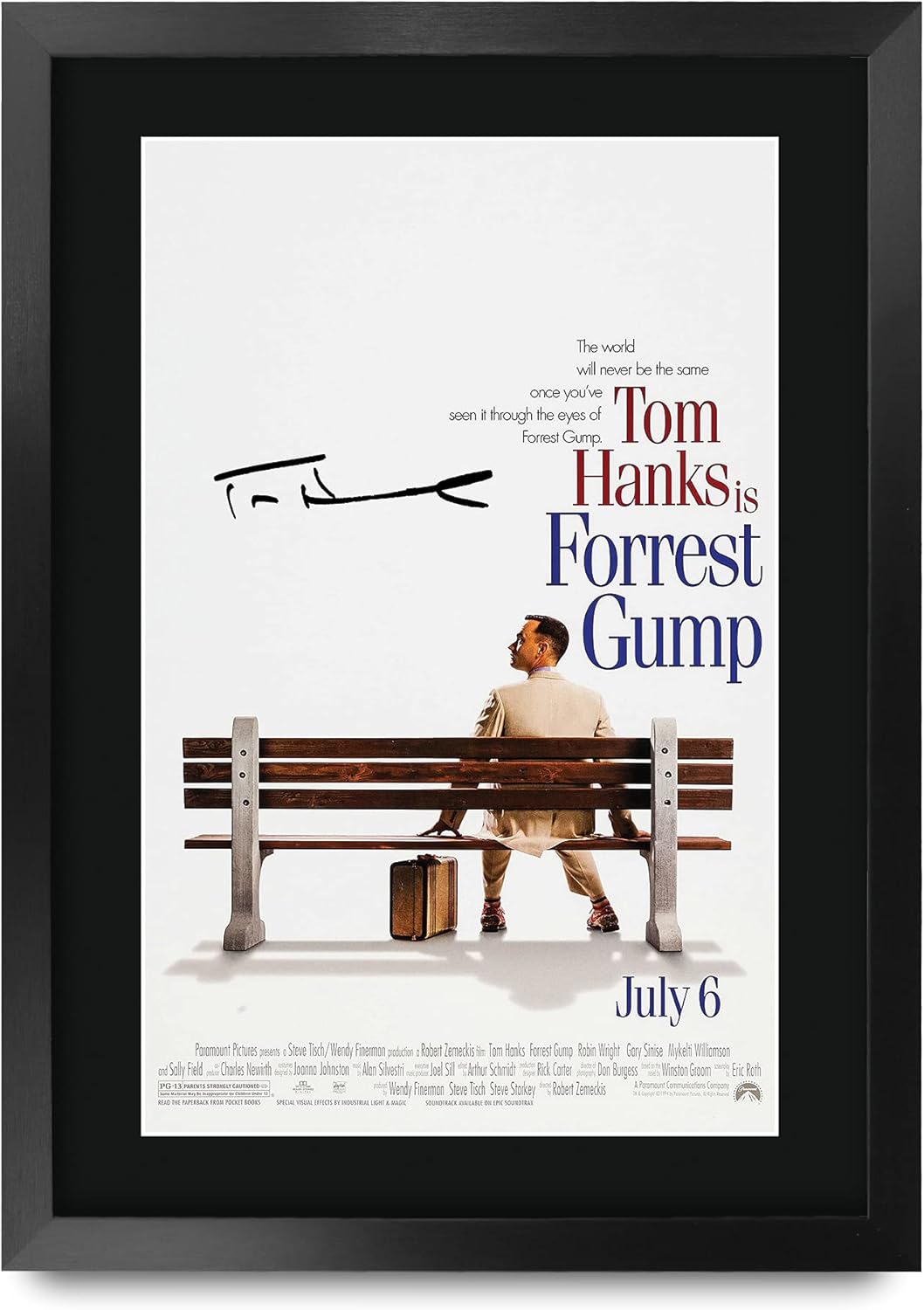 Forrest Gump – Foto Enmarcada A3 con Autógrafo Impreso de Tom Hanks