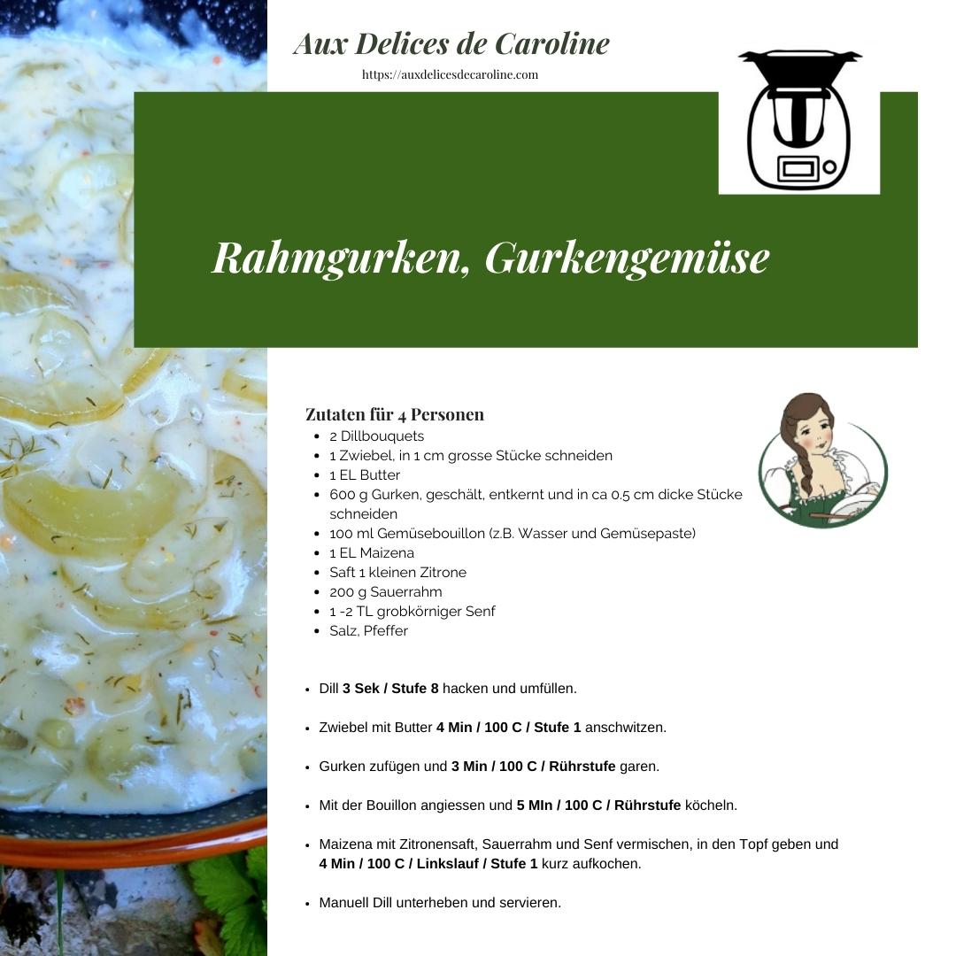 Rahmgurken, Gurkengemüse (traditionel & Thermomix)