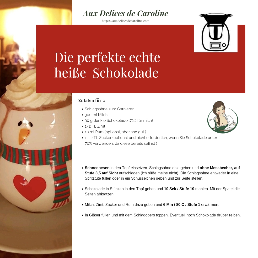 Die perfekte echte heiße Schokolade (traditionel und Thermomix)