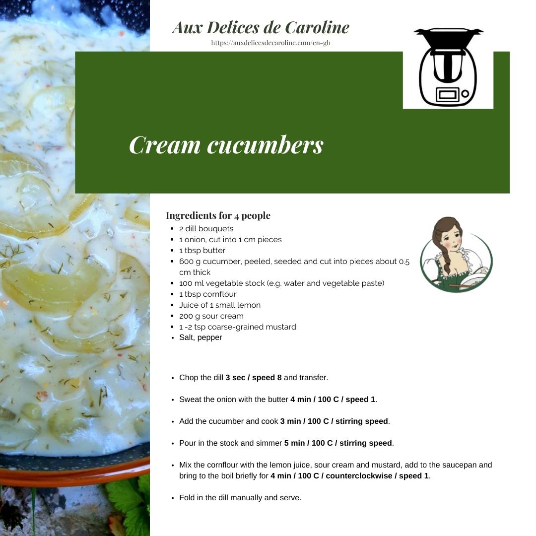 Cream cucumbers (traditional & Thermomix)