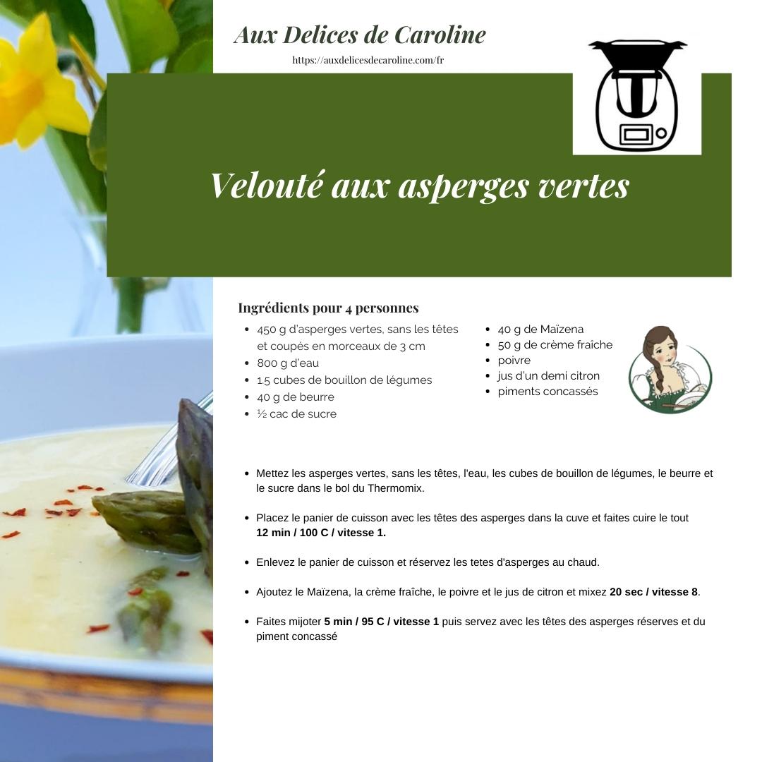Velouté aux asperges vertes (traditionelle & Thermomix)