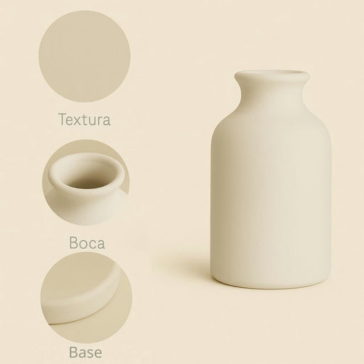 Jarrón de cerámica minimalista blanco de Buró Design - Imagen 1