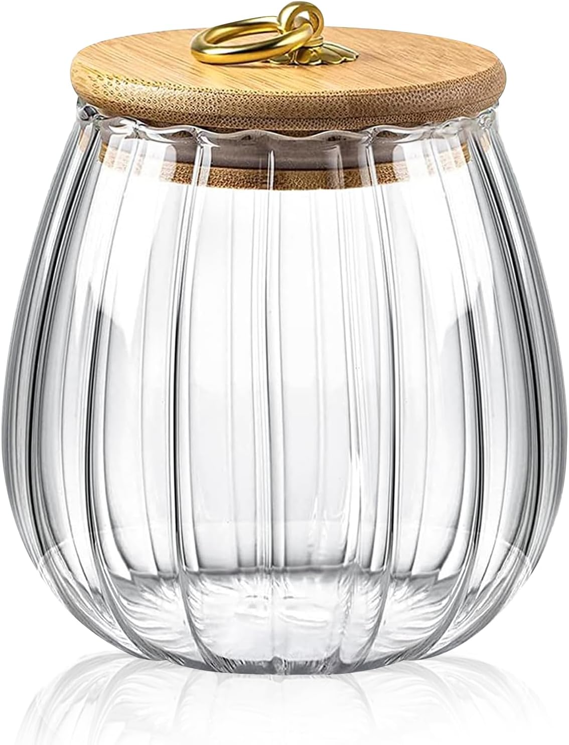 Tarro de cristal minimalista con tapa de bambú 600 ml