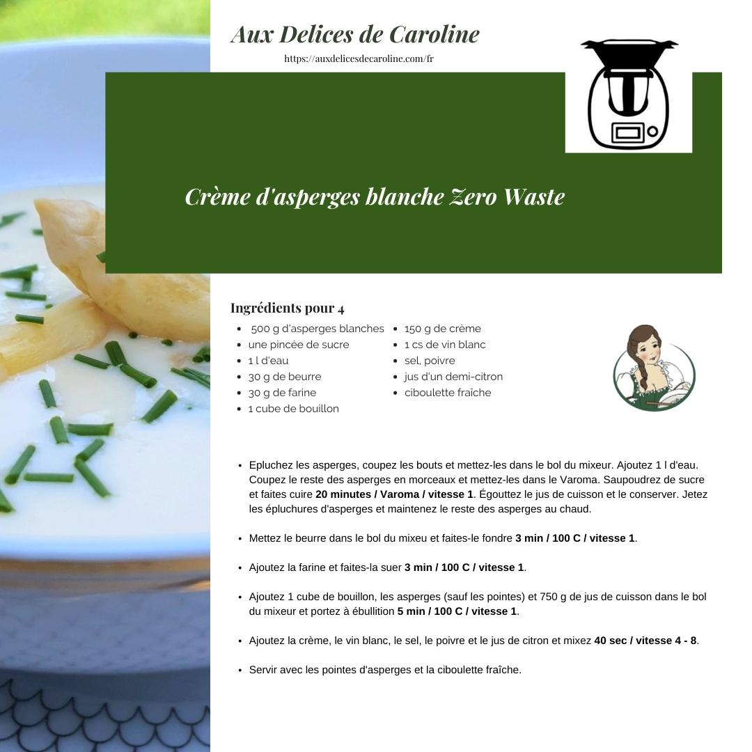 Crème d'asperges blanche Zero Waste (traditionnelle et Thermomix)