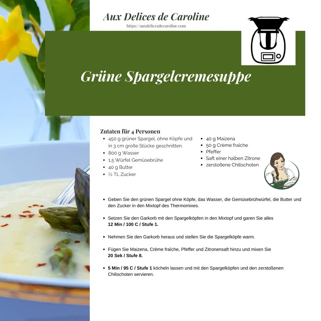 Grüne Spargelcremesuppe (traditionelle & Thermomix)