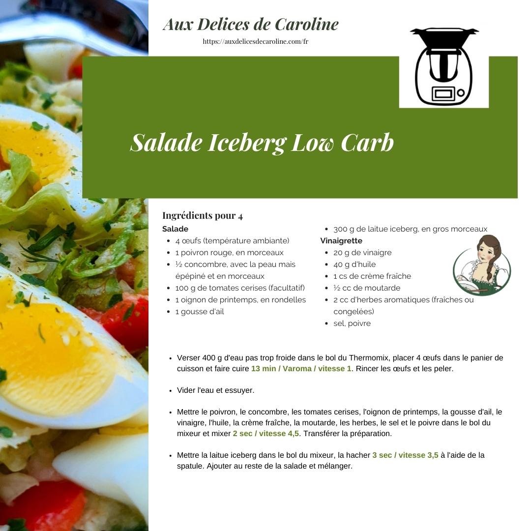 Salade Iceberg Low Carb (traditionnelle et Thermomix)