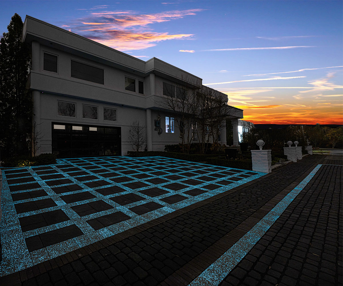 Hilliard Ohio glow in the dark driveway paving brick stones