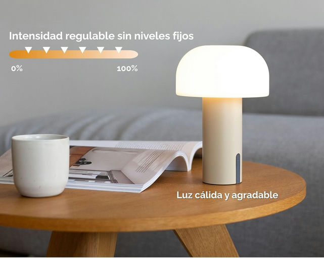 Lámpara de mesa LED recargable para interiores y exteriores, portátil y móvil - Imagen 3